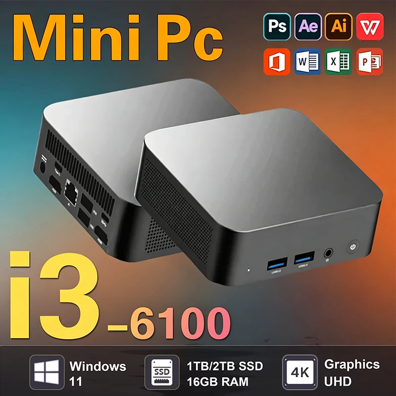 Pc Gaming I3 - i3-6100 Lightweight Mini Laptop Win11 Pro