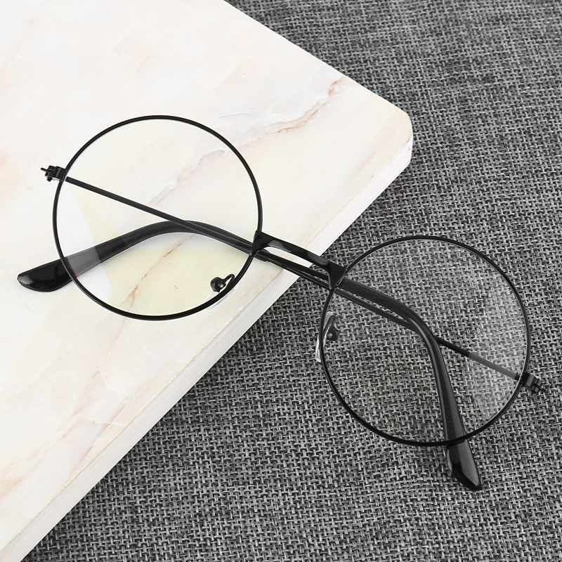 Gaming Glasses Blue Light - Men And Women Retro Round Blue