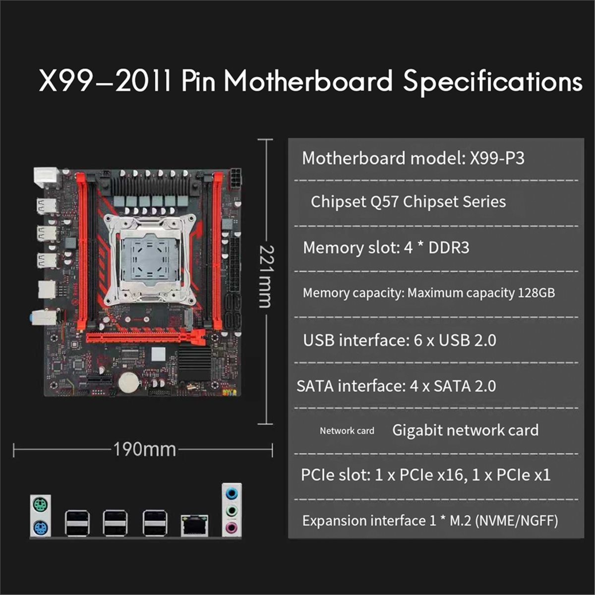 (A01R) X99 Motherboard X99 P3  - Pc Gaming Ddr3 review and price