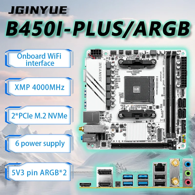 JGINYUE B450 ITX Motherboard S - Pc Gaming Amd Ryzen 5 review and price