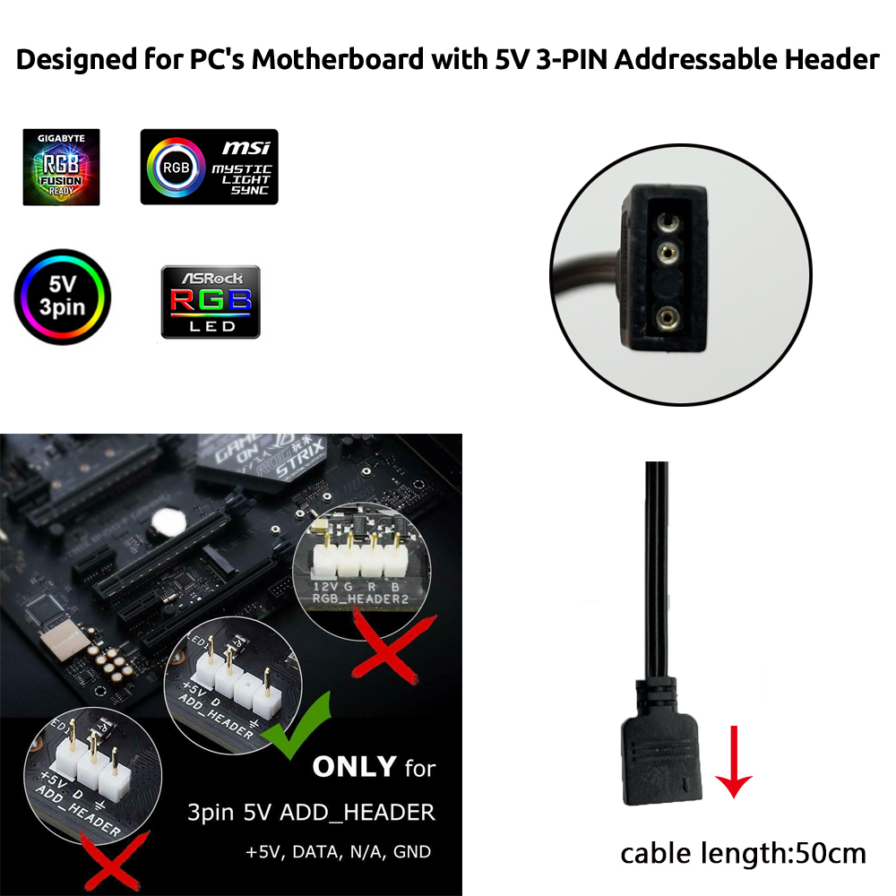 5V ARGB 3Pin Header for Asus A - Pc Gaming Asus review and price