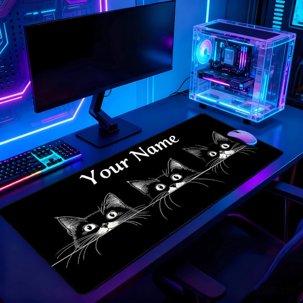 Cute 3 Black Cats Custom Desk  - Pc Gaming Names review and price